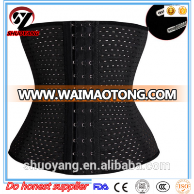 shuoyang 2016 Top seller good quality cheap price wholesale Strong Hooks waist trainer corset latex waist trainer